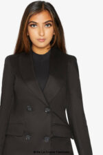 De La Creme Womens Double Breasted Longline Blazer - Image 2