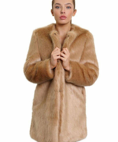 De La Creme Womens Faux Fur Classic Coat