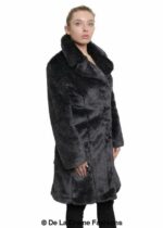 De La Creme - Womens Faux Fur Large Lapel Mid Length Coat - Image 8