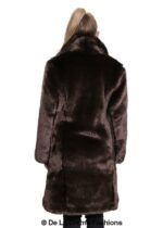 De La Creme - Womens Faux Fur Large Lapel Mid Length Coat - Image 7