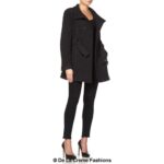 De La Creme - Womens Military Style Wool Belted Coat - Image 2