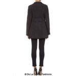 De La Creme - Womens Military Style Wool Belted Coat - Image 3