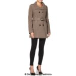 De La Creme - Womens Military Style Wool Belted Coat - Image 5