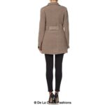 De La Creme - Womens Military Style Wool Belted Coat - Image 7