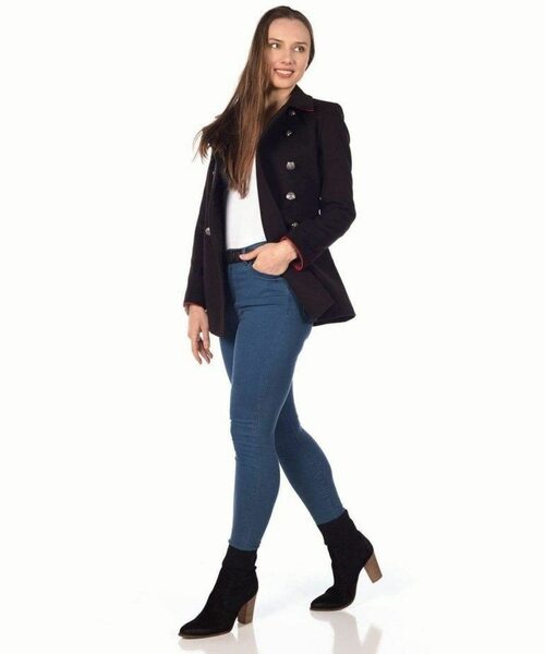 De La Creme Womens Military Style Pea Coat
