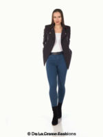 De La Creme Womens Military Style Pea Coat - Image 6