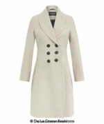 De La Creme - Womens Slim Fit Double Breasted Roll Collared Coat - Image 2