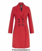 De La Creme - Womens Slim Fit Double Breasted Roll Collared Coat - Image 4