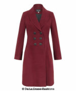 De La Creme - Womens Slim Fit Double Breasted Roll Collared Coat - Image 5