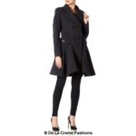 Wool Blend Fit And Flare Double Breasted Skater Coat (1102) - Image 10
