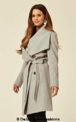 Wool Blend Large Lapel Duster Coat - Image 17