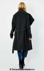 Wool Blend Large Lapel Duster Coat - Image 2
