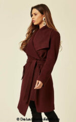 Wool Blend Large Lapel Duster Coat - Image 19