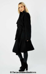 Wool Blend Large Lapel Duster Coat - Image 5
