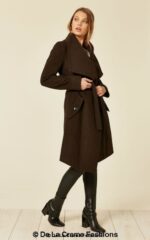 Wool Blend Large Lapel Duster Coat - Image 11