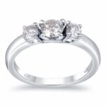 White Moissanite 3-Stone Ring Sterling Silver - Image 4
