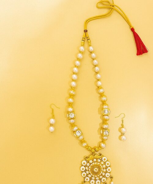 Designer Festive Necklace Set with Matching Dangle Earrings