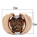 GL242 - IP Rose Gold(Ion Plating) Brass Ring with AAA Grade CZ  in - Image 2