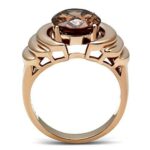 GL242 - IP Rose Gold(Ion Plating) Brass Ring with AAA Grade CZ  in - Image 3