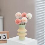 Handmade Ceramic Gradient Vase, Dopamine Geometric Matte Flower - Image 6