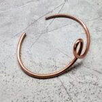Handmade Sculpted Copper Teardrop Bangle - Image 4