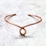 Handmade Sculpted Copper Teardrop Bangle - Image 5