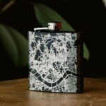 Hillsborough - North Carolina Map Hip Flask in Matte Black - Image 4