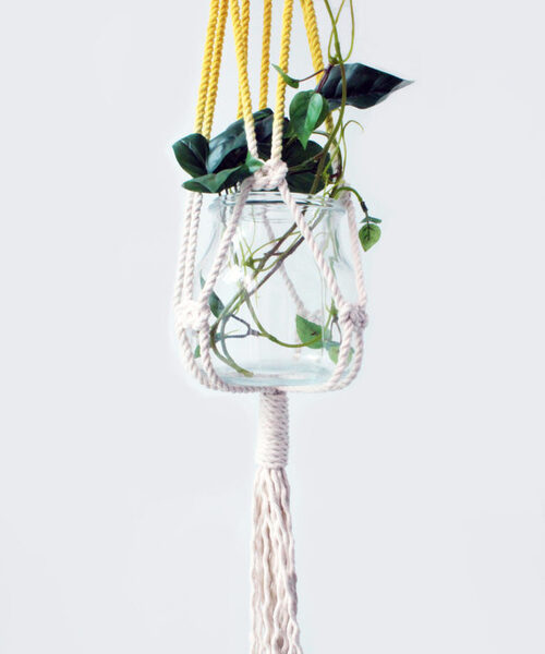 Macrame Plant Hanger, Hand Dyed, Hanging Planter