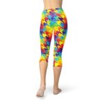 Womens Rainbow Houndstooth Capri Leggings - Image 5