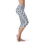 Womens Geometric Blue Tile Capri Leggings - Image 2