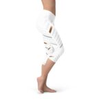 Womens White Stripes Capri Leggings - Image 4