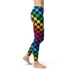 Womens Cat Houndstooth Leggings - Image 2