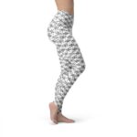 Womens Black and White Dice Leggings - Image 2