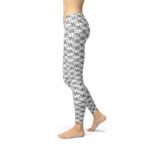 Womens Black and White Dice Leggings - Image 4