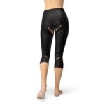 Womens Sports Stripes Black Capri Leggings - Image 3
