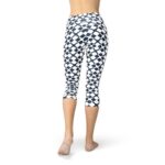 Womens Geometric Blue Tile Capri Leggings - Image 5