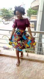 African Vintage kitenge wrap mini skirt - Image 2