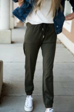 DT Magic Mid-weight Joggers in Moss Green - Image 2
