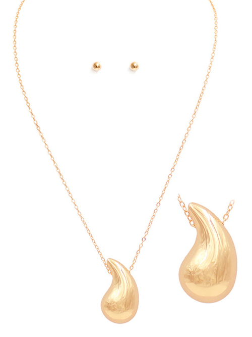 img_1061_2700ee63-8abd-4f4f-8be2-8abc787d43ec.jpg PUFFY TEARDROP PENDANT NECKLACE SET - Image 1