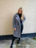 Jackie Double Breasted Borg Teddy Midi Coat - Image 21