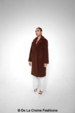 Jackie Double Breasted Borg Teddy Midi Coat - Image 31