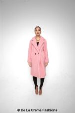 Jackie Double Breasted Borg Teddy Midi Coat - Image 36