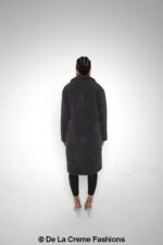 Jackie Double Breasted Borg Teddy Midi Coat - Image 5