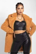 Janine Double Breasted Borg Teddy Coat - Image 2