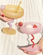 Jelly Bean Wine Glass Set - Whimsical Eclectic Dopamine Cocktail Coupe
