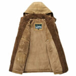 Mens Hooded Winter Parka Coat with Inner Fleece - Image 5