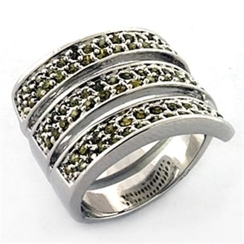 LOA706 Rhodium Brass Ring with AAA Grade CZ in