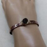 LOVE Stamped Gold Wire Wrapped Purple Druzy Copper Cuff - Image 6