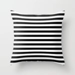 Modern Black White Stripes Monochrome Pattern Pillow - Image 2