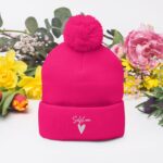 Self Love - Pom-Pom Beanie - Winter Beanie with Embroidery - Image 2